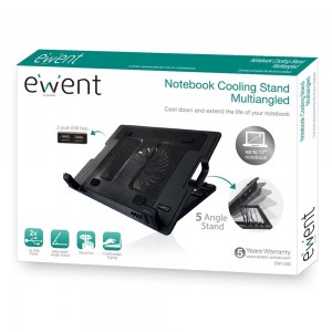 BASE EWENT PORTATIL+1 SILENT SPEED UP TO 17"- 2 PUERTOS USB 2