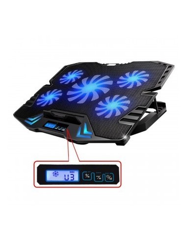 BASE EWENT PORTATIL-5 SILENT FAN UP TO 17"-2P USB-5 SPEED FAN-2 COOLING MODE