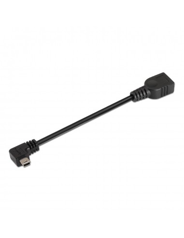CABLE AISENS USB 2.0 OTG ACODADO TIPO MINI B M-A H NEGRO 15CM
