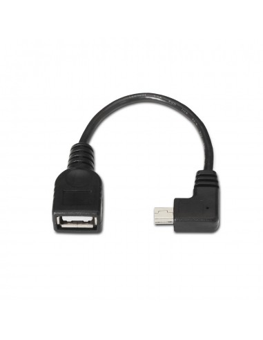 CABLE AISENS USB 2.0 OTG ACODADO TIPO MINI B M-A H NEGRO 15CM