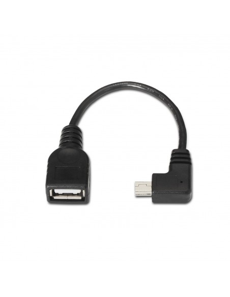 CABLE AISENS USB 2.0 OTG ACODADO TIPO MINI B M-A H NEGRO 15CM