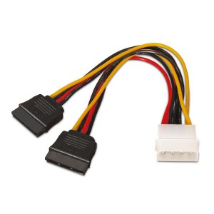 CABLE AISENS SATA ALIMENTACION MOLEX 4PIN M-2XSATA H 20CM