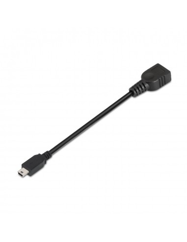 CABLE AISENS USB 2.0 OTG TIPO MINI B M-A H NEGRO 15CM