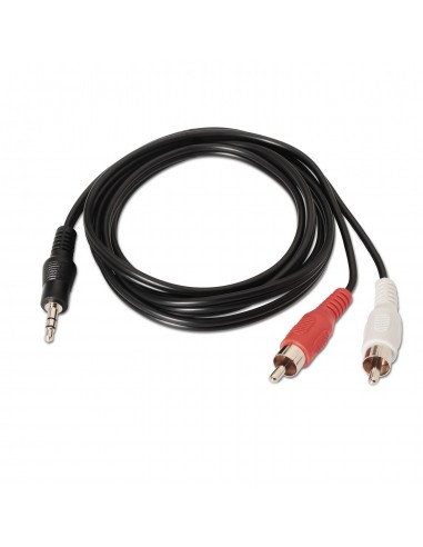 CABLE AUDIO AISENS ESTEREO JACK 3.5 M-2XRCA M NEGRO 1.5M