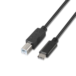 CABLE AISENS USB 2.0 IMPRESORA 3A TIPO USB-C M-B M NEGRO 1.0M