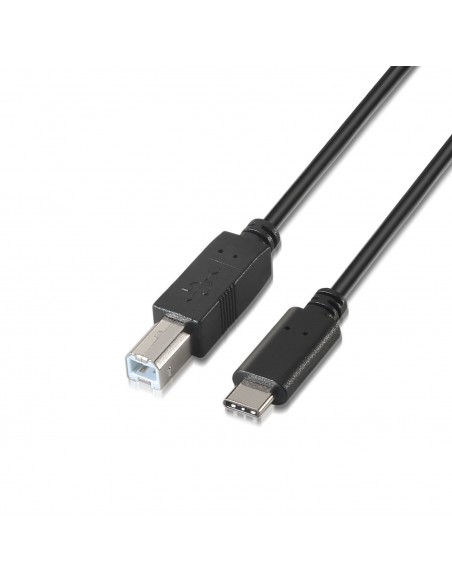 CABLE AISENS USB 2.0 IMPRESORA 3A TIPO USB-C M-B M NEGRO 1.0M