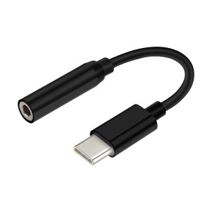 CONVERSOR AISENS USB-C A AUDIO USB-C M-JACK 3.5 H NEGRO 15CM