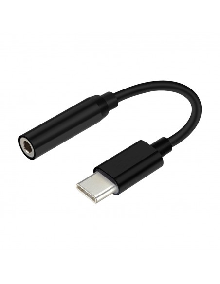 CONVERSOR AISENS USB-C A AUDIO USB-C M-JACK 3.5 H NEGRO 15CM