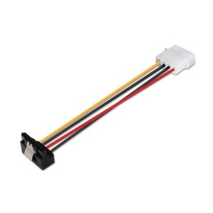CABLE AISENS SATA ALIM ACODADO ANCLAJES MOLEX 4PIN M-SATA H 16CM