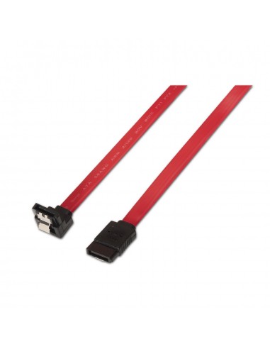 CABLE AISENS SATA III DATOS 6G DATOS ACODADO ANCLAJES ROJO 0.5M