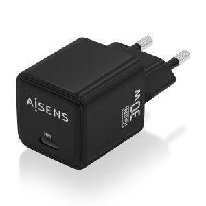 CARGADOR AISENS GAN 30W 1XUSB-C PD3.0 QC4.0 NEGRO 2