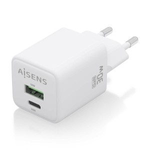CARGADOR AISENS GAN 30W 1XUSB-C PD3.0 QC4.0 1XUSB-A QC3.0 BLANCO 2