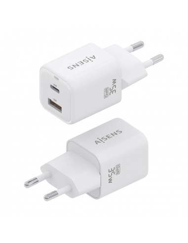 CARGADOR AISENS GAN 35W 1XUSB-C PD3.0 QC4.0 1XUSB-A QC3.0 BLANCO
