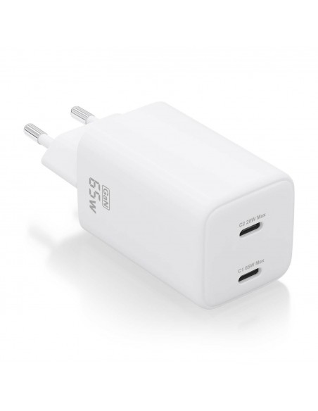 CARGADOR AISENS GAN 65W 2XUSB-C PD3.0 QC4.0 BLANCO