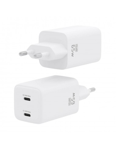 CARGADOR AISENS GAN 65W 2XUSB-C PD3.0 QC4.0 BLANCO