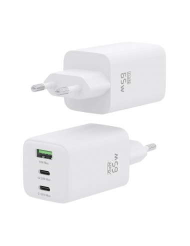 CARGADOR AISENS GAN 65W 2XUSB-C PD3.0 QC4.0 1XUSB-A QC3.0 BLANCO