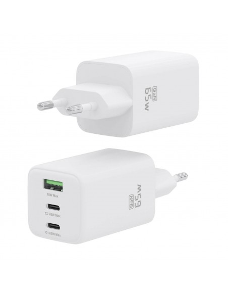 CARGADOR AISENS GAN 65W 2XUSB-C PD3.0 QC4.0 1XUSB-A QC3.0 BLANCO