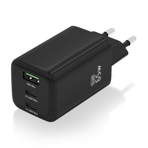 CARGADOR AISENS GAN 65W 2XUSB-C PD3.0 QC4.0 1XUSB-A QC3.0 NEGRO 2