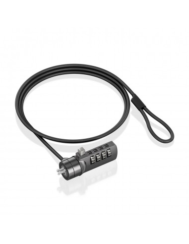 CABLE SEGURIDAD AISENS CERRADURA COMBINACION KENSINGTON 1.5M NEGRO