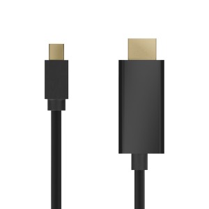CABLE CONVERSOR AISENS MINI DISPLAYPORT A HDMI, MINI DP M-HDMI M NEGRO 2mts 2