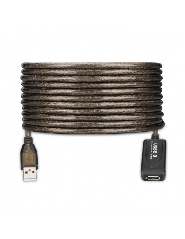 CABLE ALARGADOR EWENT  USB 2.0 USB-A AMPLIFICACION SEÑAL 20m NEGRO
