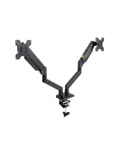 SOPORTE MESA PANTALLA GIRATORIA INCLINABLE 2 BRAZOS 13-34'' NEGRO