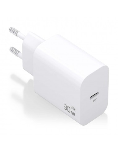 CARGADOR AISENS GAN 30W 1XUSB-C PD3.0 BLANCO