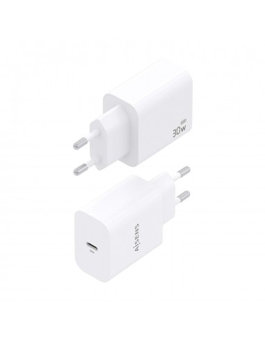 CARGADOR AISENS GAN 30W 1XUSB-C PD3.0 BLANCO