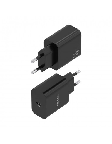 CARGADOR AISENS GAN 30W 1XUSB-C PD3.0 NEGRO