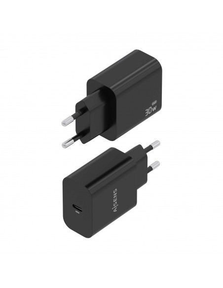 CARGADOR AISENS GAN 30W 1XUSB-C PD3.0 NEGRO