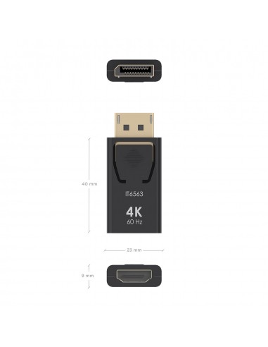 CONVERSOR AISENS DISPLAYPORT A HDMI 4K@60HZ DP M-HDMI H NEGRO