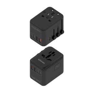 ADAPTADOR AISENS ENCHUFE UNIVERSAL VIAJE CARGADOR USB GAN 35W NEGRO 2