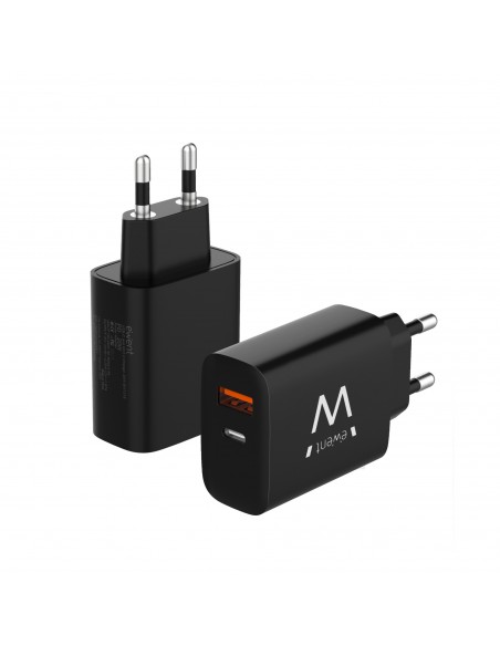 CARGADOR MOVIL EWENT RAPIDO USB-C y QC3.0 20W