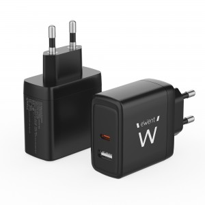 CARGADOR MOVIL RAPIDO EWENT 2PUERTOS (USB-C A) 65W 2