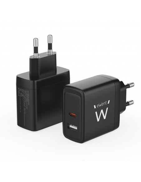 CARGADOR MOVIL RAPIDO EWENT 2PUERTOS (USB-C A) 65W