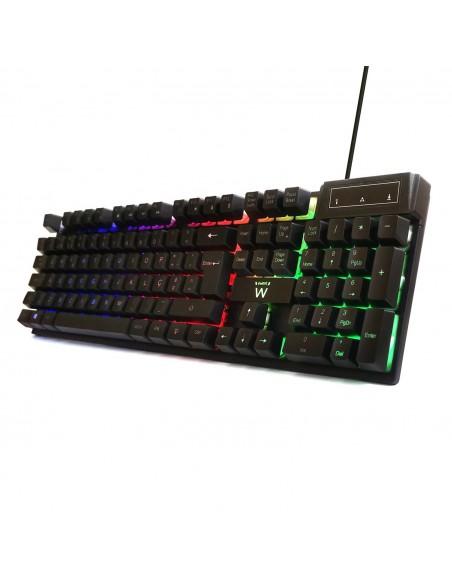 TECLADO GAMING EWENT USB RETROILUMINADO QUERTY PORTUGUES