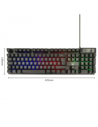 TECLADO GAMING EWENT USB RETROILUMINADO QUERTY PORTUGUES