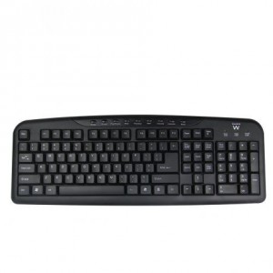 TECLADO USB EWENT MULIMEDIA PORTUGUES NEGRO