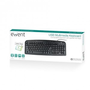 TECLADO USB EWENT MULIMEDIA PORTUGUES NEGRO 2