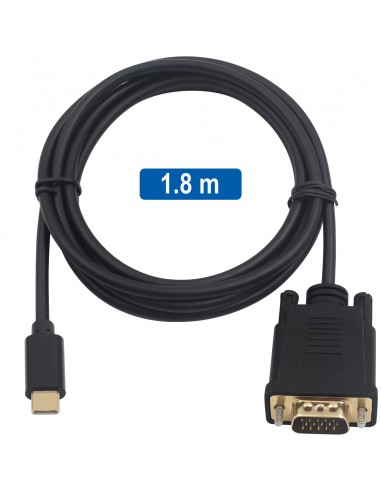 CABLE CONVERTIDOR EWENT USB-C A VGA MACHO 1080p 60Hz 1,8M