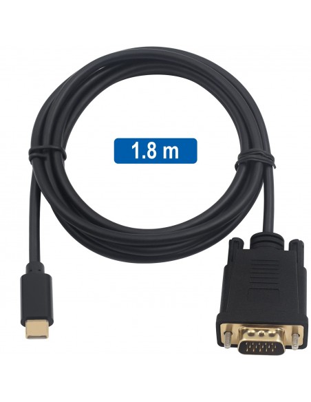 CABLE CONVERTIDOR EWENT USB-C A VGA MACHO 1080p 60Hz 1,8M