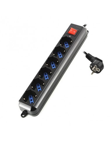 REGLETA EWENT 6 SALIDAS AC 1,5m NEGRO