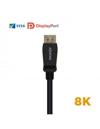 CABLE AISENS DISPLAYPORT CERTIFICADO V1.4 8K60HZ M M 2.0M NEGRO