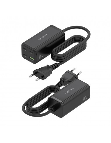 CARGADOR GAN AISENS SOBREMESA 100W 3XUSB-C PD3.0 QC4.0 QC5.0 USB-A QC3.0