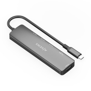 USB-C DOCK AISENS 6 EN 1 USB-C A 1XHDMI 3XUSB-A 1XSD 1XMICRO SD 15CM 2