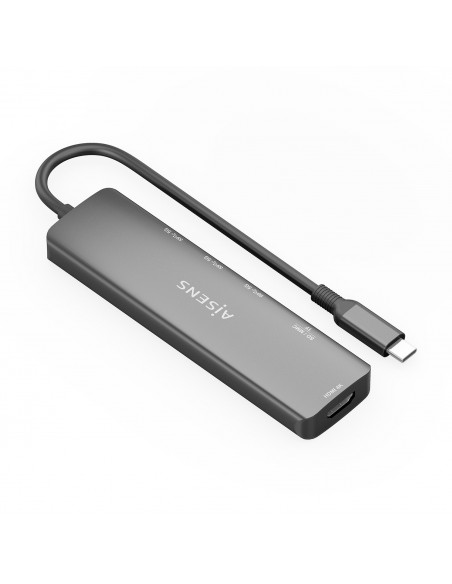 USB-C DOCK AISENS 6 EN 1 USB-C A 1XHDMI 3XUSB-A 1XSD 1XMICRO SD 15CM