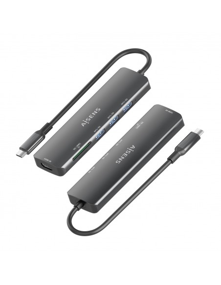 USB-C DOCK AISENS 6 EN 1 USB-C A 1XHDMI 3XUSB-A 1XSD 1XMICRO SD 15CM