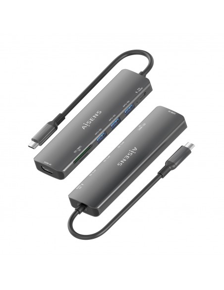 USB-C DOCK AISENS 7 EN 1 USB-C A HDMI 3XUSB-A USB-C PD 100W SD MICRO SD