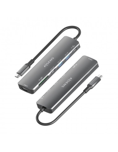 USB-C DOCK AISENS 7 EN 1 USB-C A HDMI 2XUSB-A USB-C PD 100W SD MICRO SD
