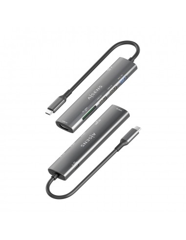 USB-C DOCK AISENS 7 EN 1 USB-C A HDMI 2XUSB-A USB-A PD 100W SD MICRO SD